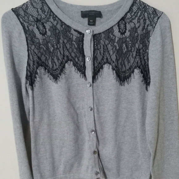 Worthington petite super cute Gray/Black button up sweater. - Picture 10 of 11